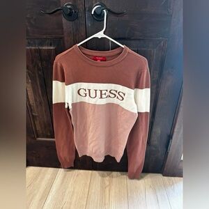 GUESS Colorblock Pink Logo Women’s Sweater L